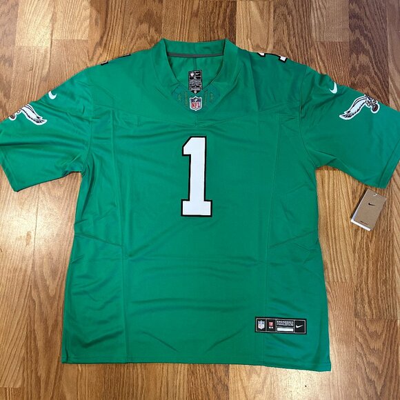 New Men's Nike Philadelphia Eagles Jalen Hurts Kelly Green Jersey Stitched L-XL - Picture 1 of 4